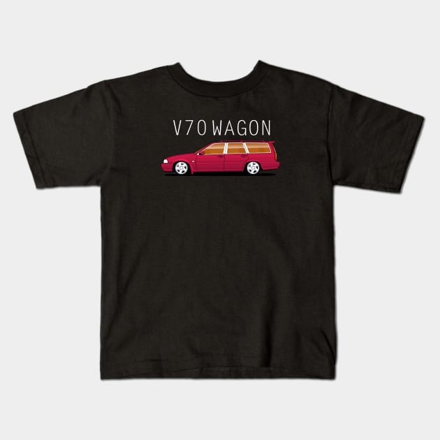 V70 Wagon Classic Cars Kids T-Shirt by masjestudio